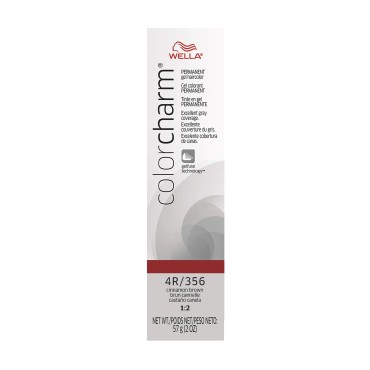 WELLA Color Charm Permanent Gel Hair Color for Gray Coverage, 4R Cinnamon Brown, 2 oz