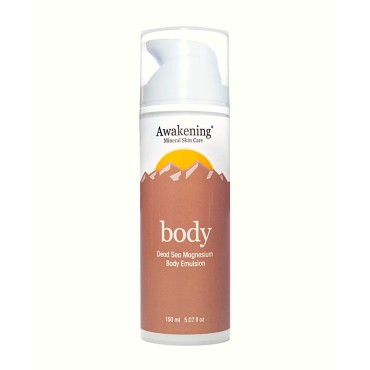 Awakening BODY Magnesium-Rich Moisturizing Skin Cream, 5.07oz/150ml Pump Bottle (Subtle blend of Lavender, Rose of Sharon, with Lemon & Lime)