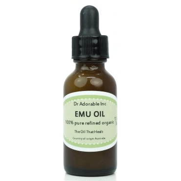 Dr Adorable - 1 oz with dropper - Australian Emu Oil - 100% Pure Natural Triple Refined Organic