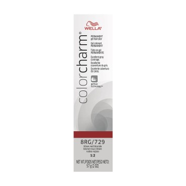 WELLA Color Charm Permanent Gel, Hair Color for Gray Coverage, 8RG Titan Red Blonde