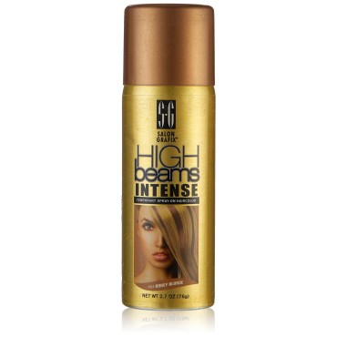High Beams Intense Spray-On Hair Color -Honey Blonde - 2.7 Oz - Add Temporary Color Highlight to Your Hair Instantly - Great for Streaking, Tipping or Frosting - Washes out Easily