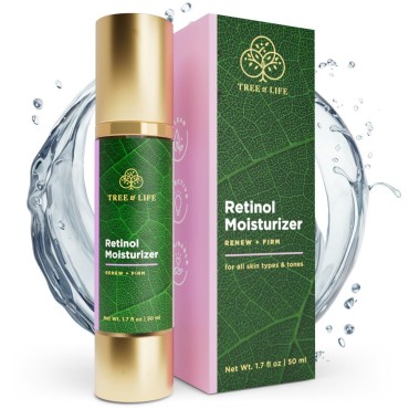 Tree of Life Retinol Facial Moisturizer | Renewing Face Cream with Botanical Hyaluronic Acid, 1.7 fl oz