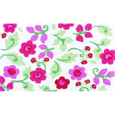 Homefires Accents Indoor Rug, 22 by 34-Inch, Pink Posies