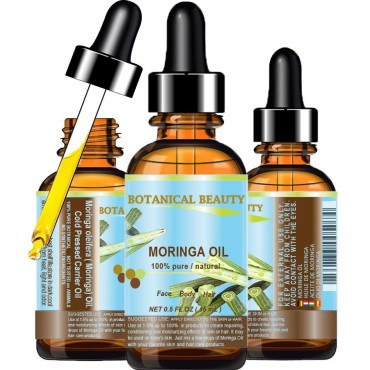 Botanical Beauty Moringa Oil for Face, Body, Hair, 0.5 fl. oz.