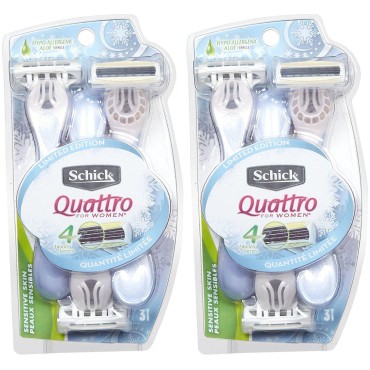 Schick Quattro Quattro for Women Sensitive Skin Disposable Razor - 3 ct - 2 pk