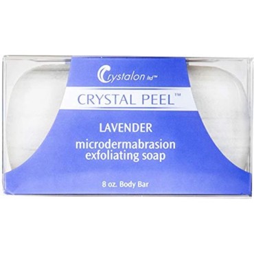 Crystal Peel LAVENDER Microdermabrasion Exfoliating Soap Body Bar, 8 Ounce