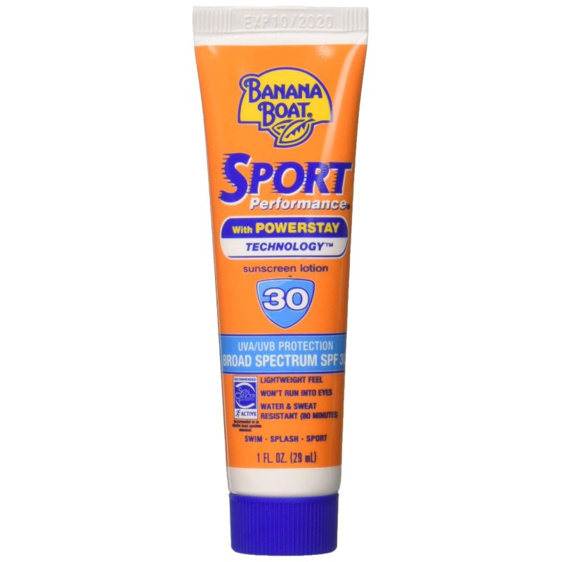 Banana Boat Sport Performance Sunscreen Lotion 30 SPF 1 oz (Pack of 3)