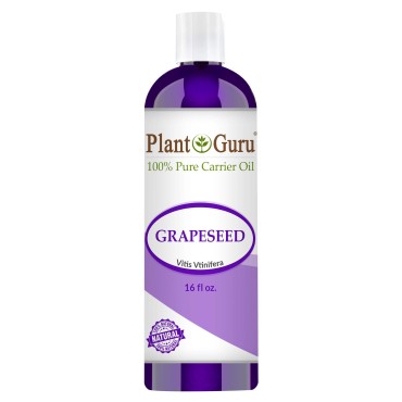 Grapeseed Oil 16 fl. oz. Cold Pressed 100% Pure Natural Carrier For Skin, Body, Face, and Hair Growth Moisturizer. Great For Creams, Lotions, Lip balm and Soap Making.
