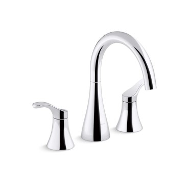 Kohler T26426-4-CP SIMPLICE Deck-Mount Bath Faucet Trim, Polished Chrome