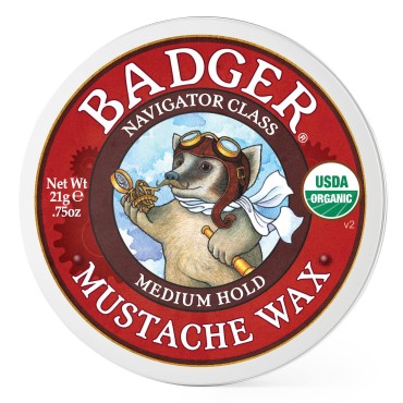 Badger - Mustache Wax, Medium Hold, Natural Mustac...