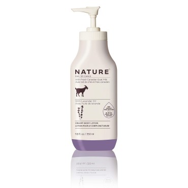 Nature by Canus Lavender Goat Milk Body Lotion, 11.8 oz - Creamy Moisturizer for Sensitive, Dry Skin, Rich in Vitamins A, B3, Zinc & Selenium