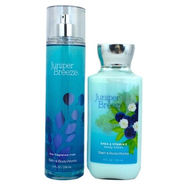 Bath & Body Works Signature Collection Juniper Breeze Gift Set ~ Body Lotion & Fragrance Mist. Lot of 2