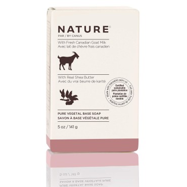 Nature by Canus Bar Soap, Shea Buttr, 5 Oz, With Fresh Canadian Goat Milk, Vitamin A, B3, Potassium, Zinc, and Selenium (89824)