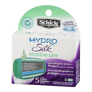 Schick Hydro Silk Sensitive Care Curve Sensing Blades, 4 counts
