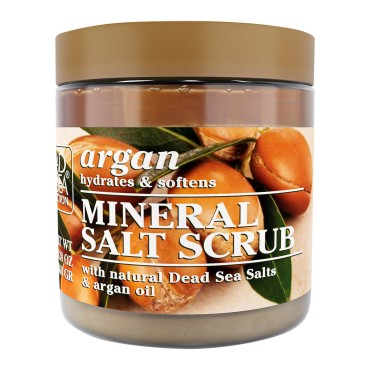 Dead Sea Collection Argan Salt Body Scrub - Large 23.28 OZ - with Organic Oils and Natural Dead Sea Minerals