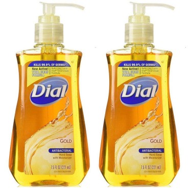 Dial Antibacterial Liquid Hand Soap Gold, 7.5 Fl Oz, Pack of 2