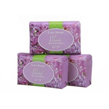 Lilac Scented Bar Hand Soap, Pack of 3 Individual Bars, Cape Shore
