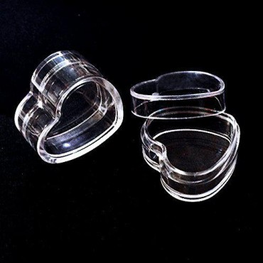 48 New, Empty, Clear, 5 Gram Plastic Heart Shape Pot Jars, Cosmetic Containers-BH000393