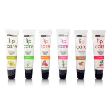 Beauty Treats Hydrating Lip Care with Natural Extracts and Moisturizing Vitamin E set of 6 Flavors