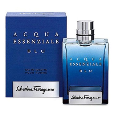 Salvatore Ferragamo Acqua Essenziale Blu Eau de Toilette Spray for Men, 3.4 Ounce