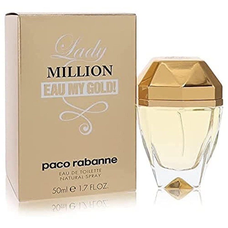 Paco Rabanne Lady Million Eau My Gold Eau de Toilette Spray for Women, 1.7 Ounce