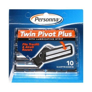 60 Personna Twin Pivot Plus Cartridges with Lubricating Strip for Atra & Trac II Razors - 6 Packs of 10 Blades