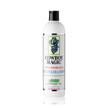 Cowboy Magic: Detangler and Shine (16 oz), Silk Protein and Panthenol Makes Hair Easy to Brush and Comb!