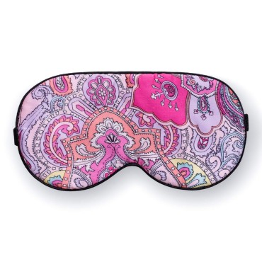 Maxfeel 100% Pure Silk Eye Mask Sleep Eye Mask Eye Cover Eyeshade Sleeping Eye Mask Printed Colors (#12)