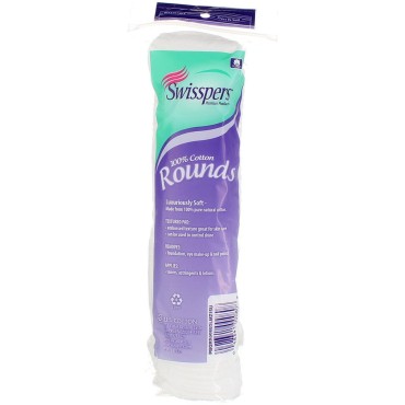 Swisspers Cotton Rounds 80 Count 100% Cotton (2 Pack)