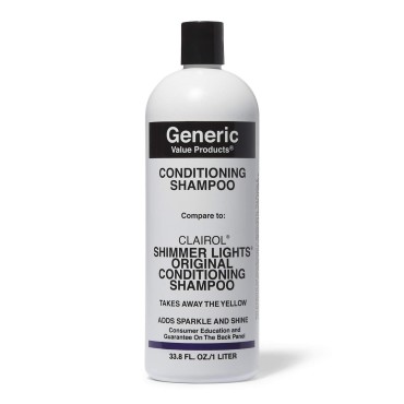 Generic Value Products Conditioning Purple Shampoo, Tones Down Brassiness, Brightens and Refreshes Faded Highlights, Removes Yellow Tones, 33.8 Oz