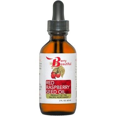 Berry Beautiful Raspberry Seed Oil - For Skin, Hair, and Nails - Cold Pressed, Unrefined, 100% Pure and Locally Grown - 2 fl oz