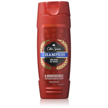 Old Spice Body Wash - Champion - With 8 Hour Scent Technology - Net Wt. 16 FL OZ (473 mL) Each - Pack of 2
