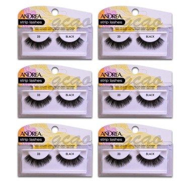 Andrea Strip Lashes, Black [33] 1 pair (Pack of 6)...