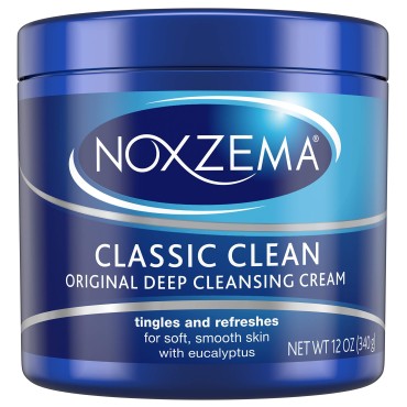 Noxzema Classic Clean Cream Original Deep Cleansing, White, 12 oz (Pack of 6)