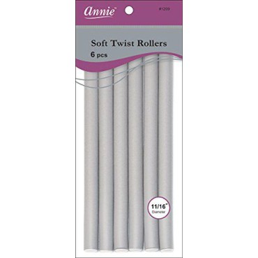 Annie 01209 Soft Twist Rollers, Gray, 6 Count