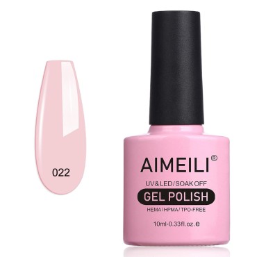 AIMEILI Soak Off U V LED Gel Nail Polish - Rose Nude (022) 10ml