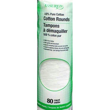 80 Count Assured 100% Cotton Rounds (Pack of 2)...