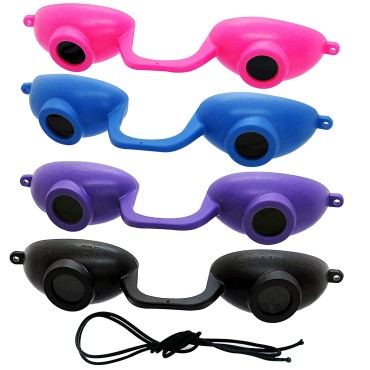 Super Sunnies EVO FLEX UV Eye Protection FDA compliant Flexible Tanning Goggles Eyeshields, 4-Pack