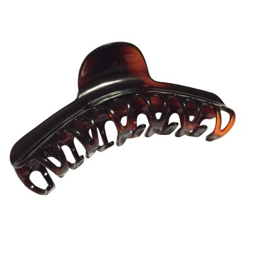 Parcelona French Curvy Large 5 Inch Long Celluloid Tortoise Shell Hair Claw Clamp for Thick or Long Hair
