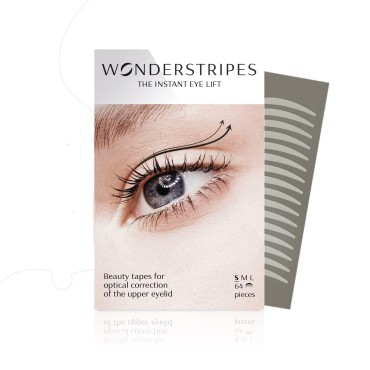 Wonderstripes Eye Lid Tape (Small) | Eyelid Lifting Strips for Hooded Eyes | Invisible Silicone Tape for Droopy Eyes | Multiple Sizes for All Eye Shapes | Makeup Compliant, Easy to Apply