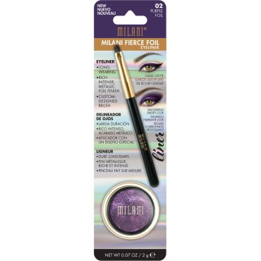 Milani Fierce Foil Eyeliner, Purple Foil, 0.07 Ounce