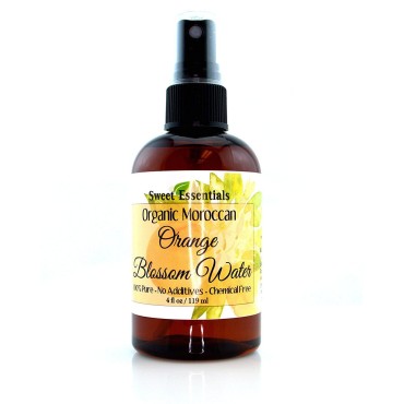 Premium Organic Moroccan Orange Blossom (Neroli) Water | 4oz Spray Imported from Morocco | Food Grade | Packed with Natural Antioxidants. Perfect for Hydrating & Rejuvenating Your Face & Neck
