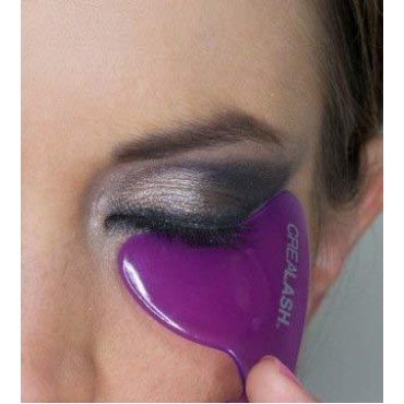 Original CreaLash Eye Shadow & Mascara Applicator - Upper & Lower Eyelash Applicator Tool for Applying Eye Makeup - Helps Shield Face, Skin From Smears - 1 Reusable Purple Stencil, 6 Disposable Gray