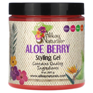 Alikay Naturals Aloe Berry Style Gel Gel for Men & Woman with Organic Aloe Vera & infused Aloe Berries 8 Ounce