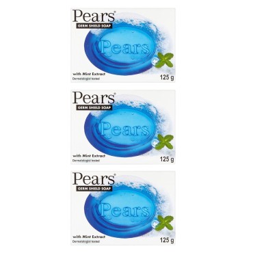 Pears Germ Shield with Mint Extract Soap (Set of 3 Soaps) 125 Gx3