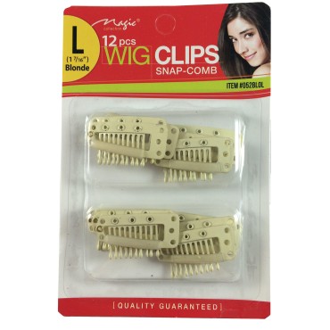 12 pcs Wig Clips Snap Comb Large 1 7/16