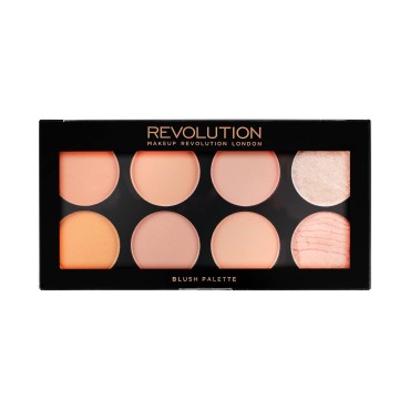 Makeup Revolution Ultra Blush Makeup Palette, Bronzer & Highlighter Makeup, Includes 8 Shades, Gluten free, Vegan & Cruelty Free, Hot Spice, 13g