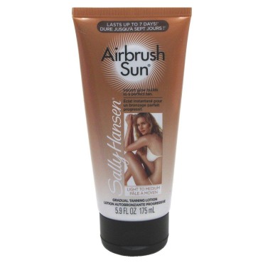 Sally Hansen Airbrush Sun Tan Lotion Light-Medium 5.9oz Tube (2 Pack)