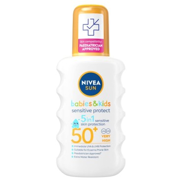 Nivea Kids Protect And Sensitive Sun Spray With Spf 50+ Very High - 200 Ml