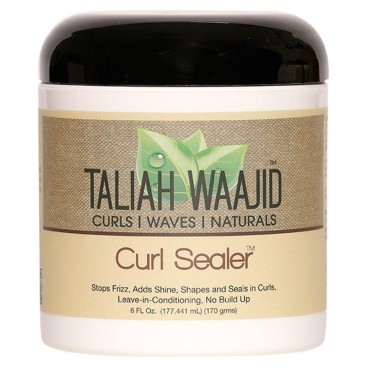 Taliah Waajid Curls Waves Natural - Curly Curl Sealer | Leave-in-Conditioning | Shapes and Seals in Curls | No Build-up or Frizz | Stops Frizz, Adds Shine | 100% Paraben Free - 6oz (T072)